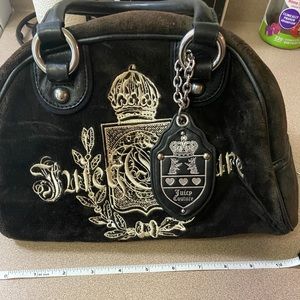 Juicy Couture black velvet satchel handbag